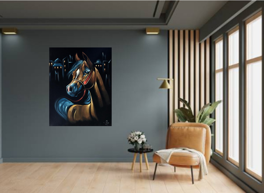 Wall Art - Chamois horses ( 100 cm X 80 cm )