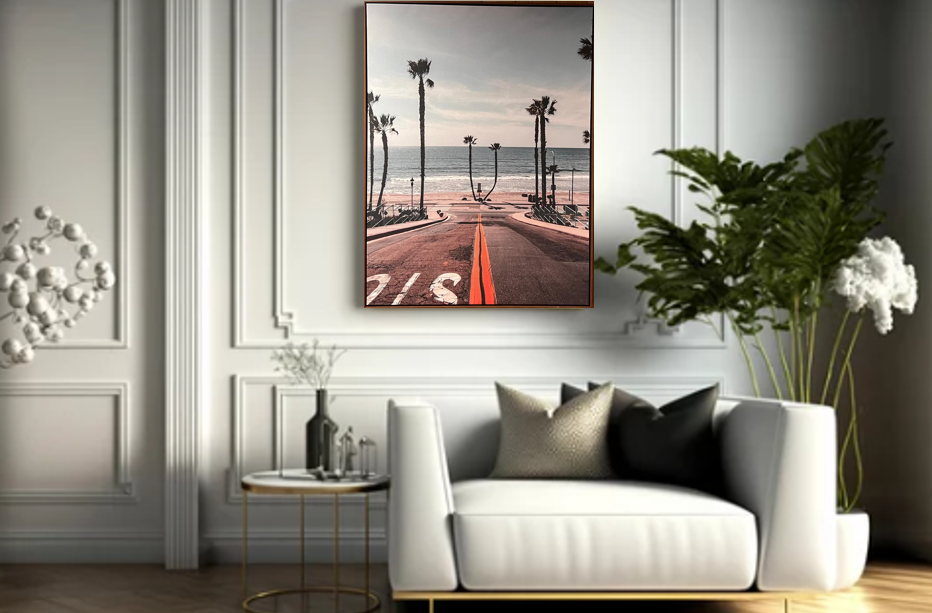 Frame Wall Art - California AVE ( 90 cm X 60 cm)