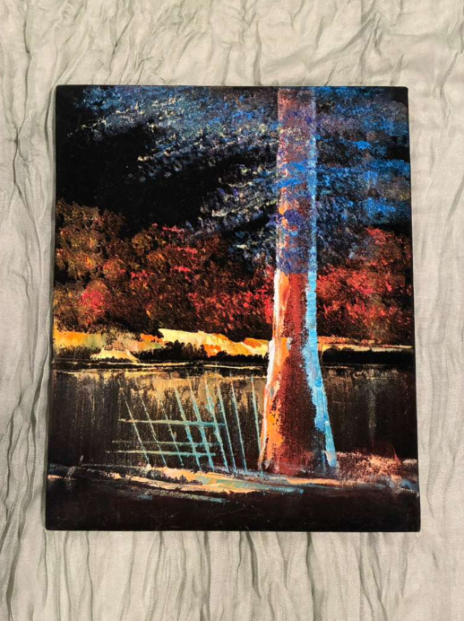 Riverside Night — Glowing Tree Canvas Art