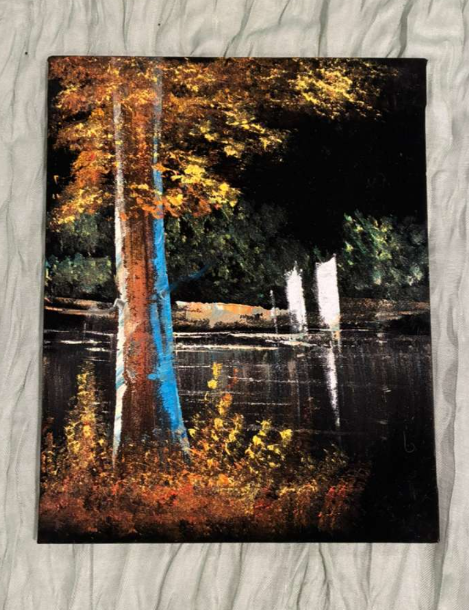 Autumn Lakeside Forest — Bold Tree Canvas Art