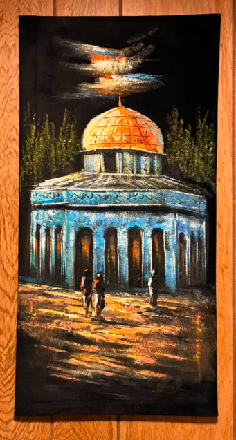 The Eternal Dome – Original Acrylic Dome of the Rock Jerusalem Architectural Night Painting