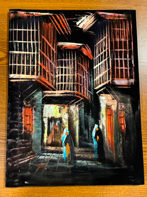 Two Figures in the Old Quarter — Original Oil Painting on Canvas