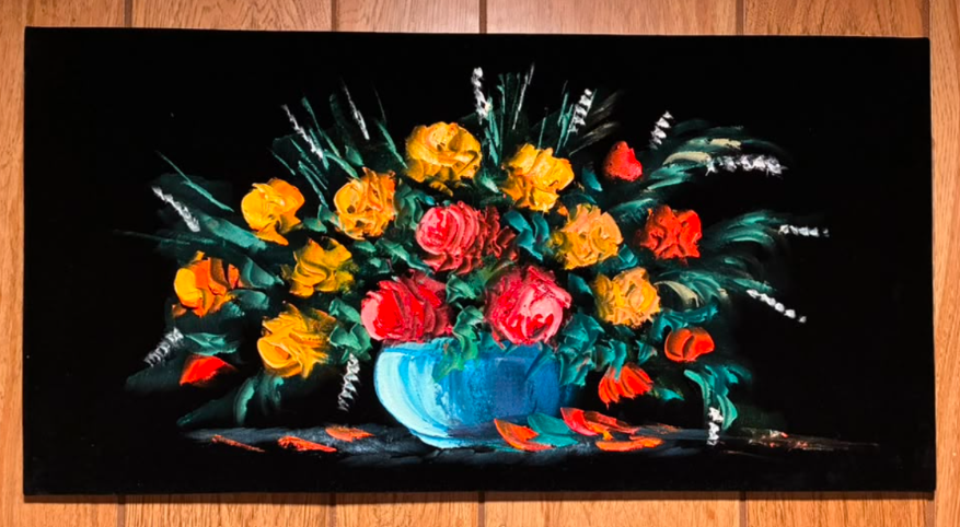 Garden in Full Bloom – Original Acrylic Impasto Floral Bouquet Painting