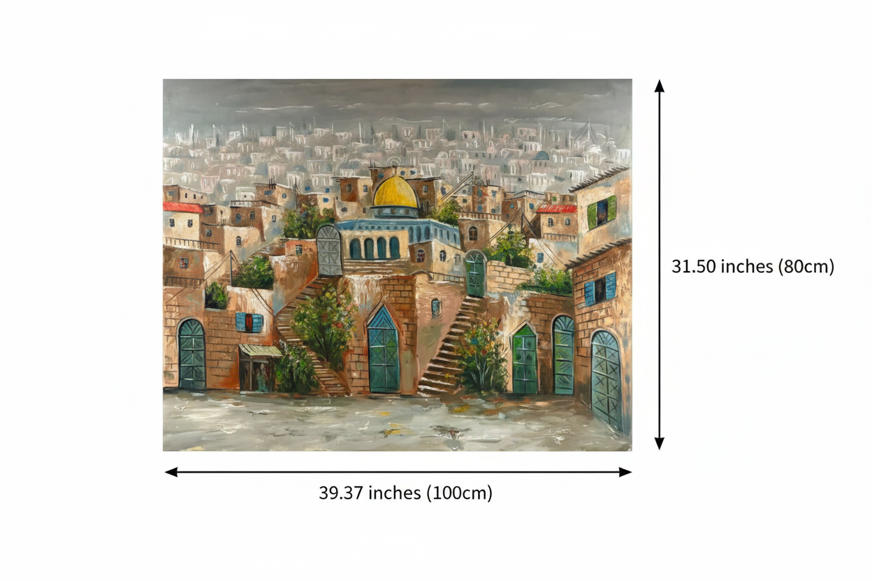 Dimension diagram – 39.37 inches width x 31.50 inches height (100cm x 80cm)