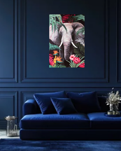 Wall Art - Flower elephant ( 90 cm X 70 cm )