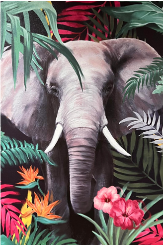 Wall Art - Flower elephant ( 90 cm X 70 cm )