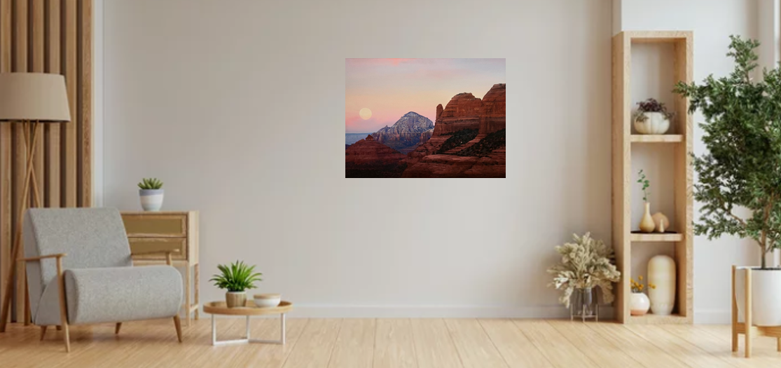 Frame Wall Art - Sundown mountain ( 90 cm X 60 cm )