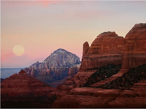Frame Wall Art - Sundown mountain ( 90 cm X 60 cm )