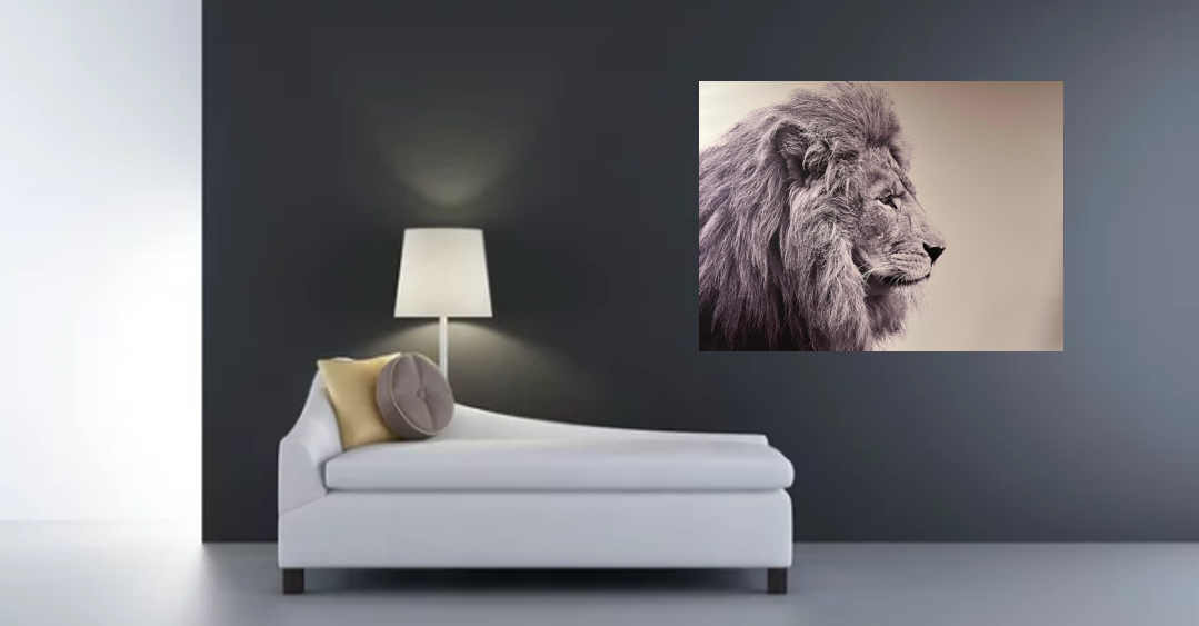 Frame Wall Art - Lion (80 cm X 100 cm)