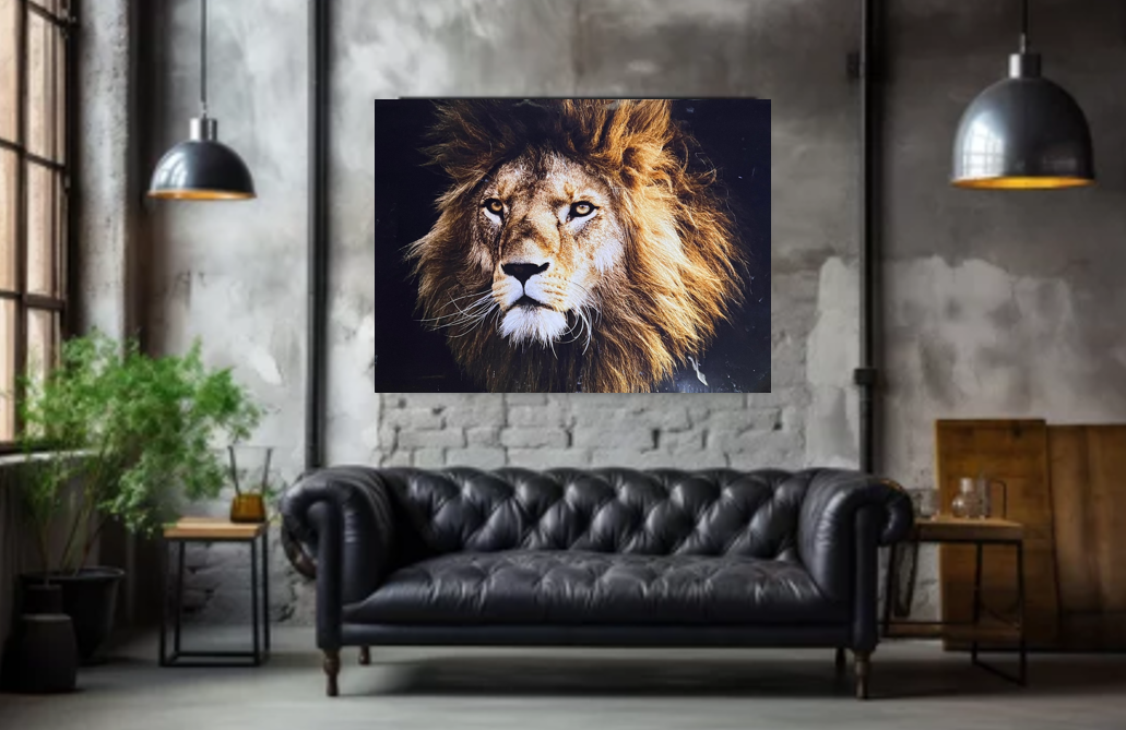 Frame Wall Art – lion  (100 cm x 80 cm)