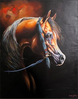Almandalwi Arabian Horses – Arabian Nobility on Canvas (39×31 in) - Middle East Crescent®