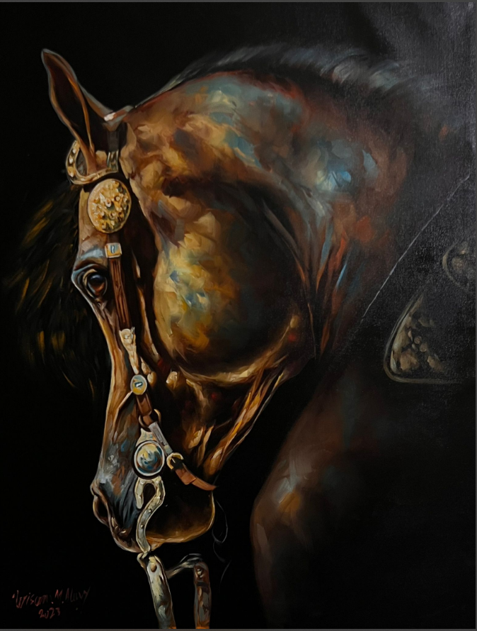 Wall Art Canvas  Horses ( 100 cm X 80 cm ) 1 of 1 Almandalwi artist