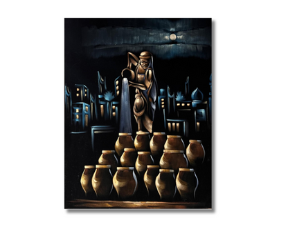 Forty Jars and the Thieves - Iraqi Folktale (100 cm X 80 cm )