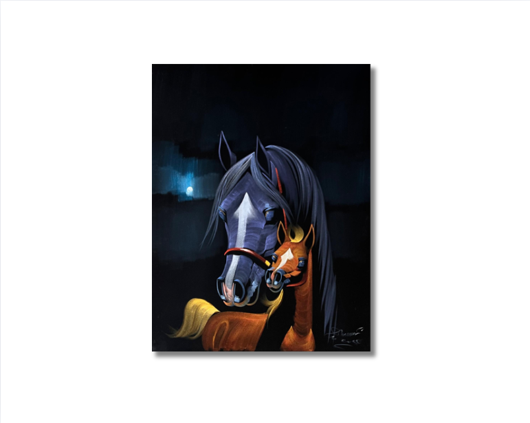 Wall Art Chamois -  Horses ( 100 cm X 80 cm )