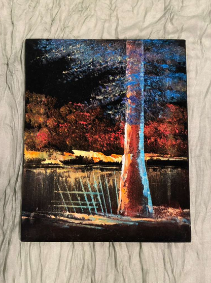 Riverside Night — Glowing Tree Canvas Art