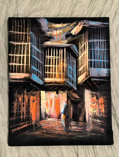 Illuminated Old City Alleyway — Middle Eastern Heritage Canvas Art