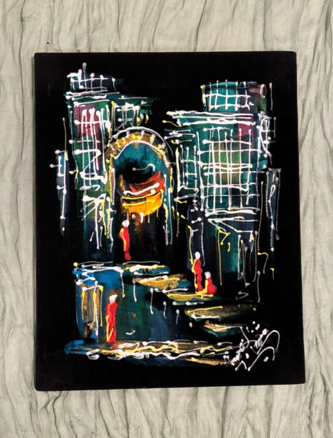 Ancient City Gate at Night — Abstract Heritage Canvas Art