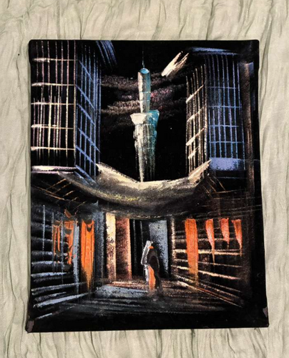 Ancient Courtyard & Minaret at Night — Islamic Heritage Canvas Art