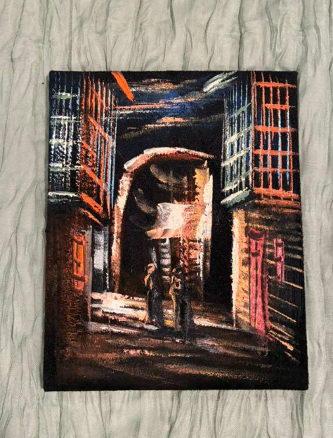 Moonlit Archway at Night — Old City Heritage Canvas Art