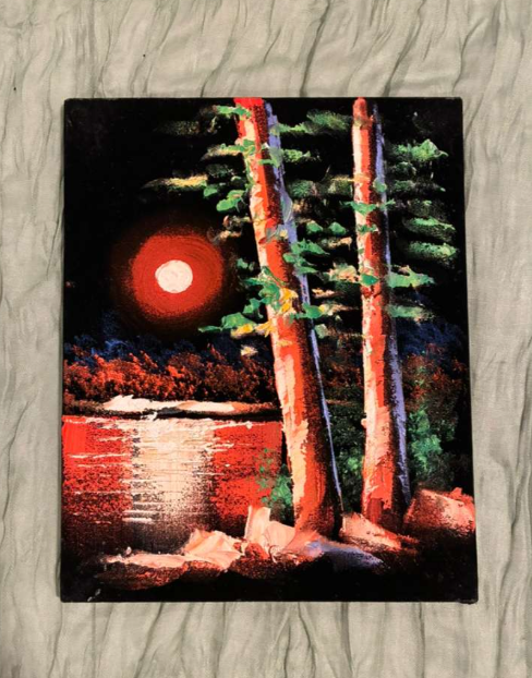 Blood Moon Forest Night — Dramatic Nature Canvas Art
