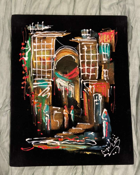 Abstract Ancient City Gate — Expressionist Heritage Canvas Art