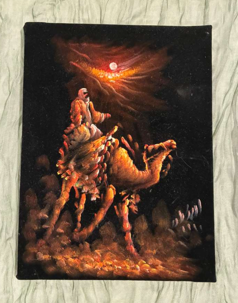 Bedouin Camel Rider Under Desert Moon — Arabian Heritage Canvas Art