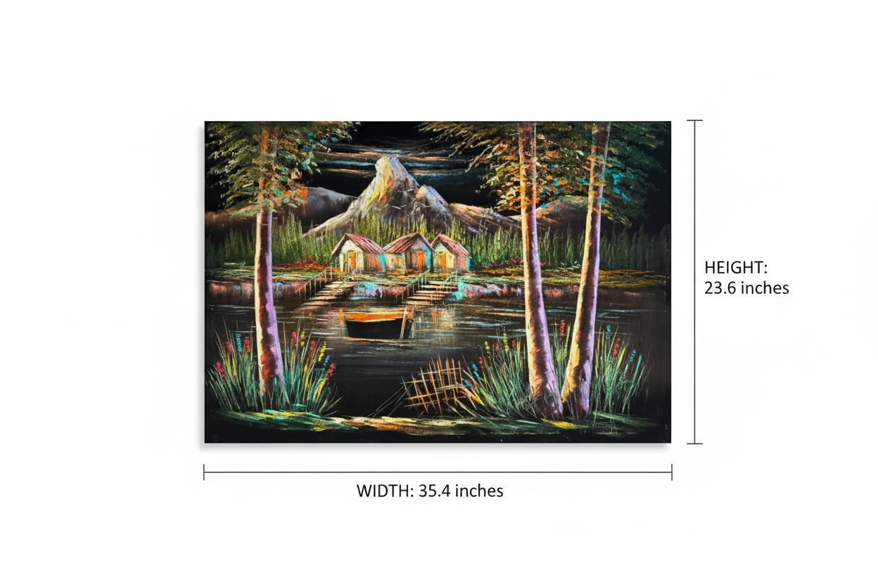 Canvas art size guide — 35.4 inches wide by 23.6 inches tall dimension diagram on white background
