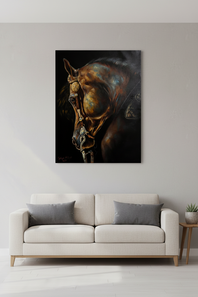 Almandalwi Arabian Horses – Majestic Movement (39×31 in) - Middle East Crescent®