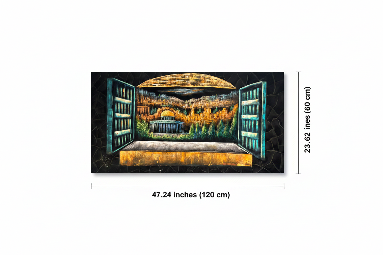Canvas wall art dimensions diagram – 47.24 inches wide by 23.62 inches tall (120cm x 60cm)