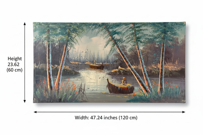 Nature painting dimension diagram – 47.24 inches wide by 23.62 inches tall (120cm x 60cm)