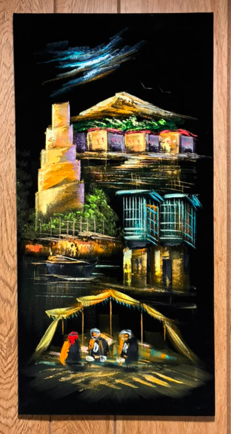 Malwiya at Midnight – Original Acrylic Iraqi Heritage Night Scene Painting