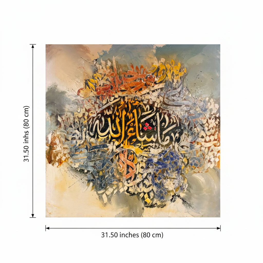 Dimension diagram showing 31.50 inches width x 31.50 inches height (80cm x 80cm)