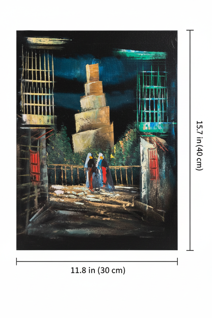 Malwiya spiral minaret Samarra canvas art with dimensions 11.8 inches wide x 15.7 inches tall 30cm x 40cm