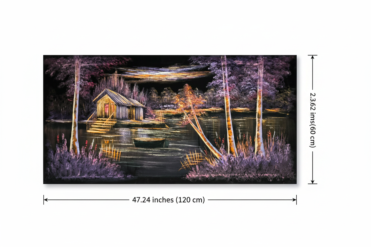 Canvas wall art dimensions diagram – 47.24 inches wide by 23.62 inches tall (120cm x 60cm)