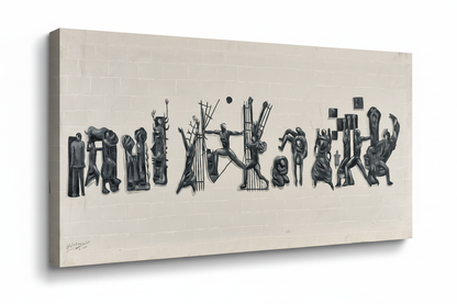 Tahrir Square painting isolated on white background with shadow – clean studio product shot