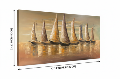 Seagoing Dhows painting dimension diagram – 47.24 inches wide by 23.62 inches tall (120cm x 60cm)