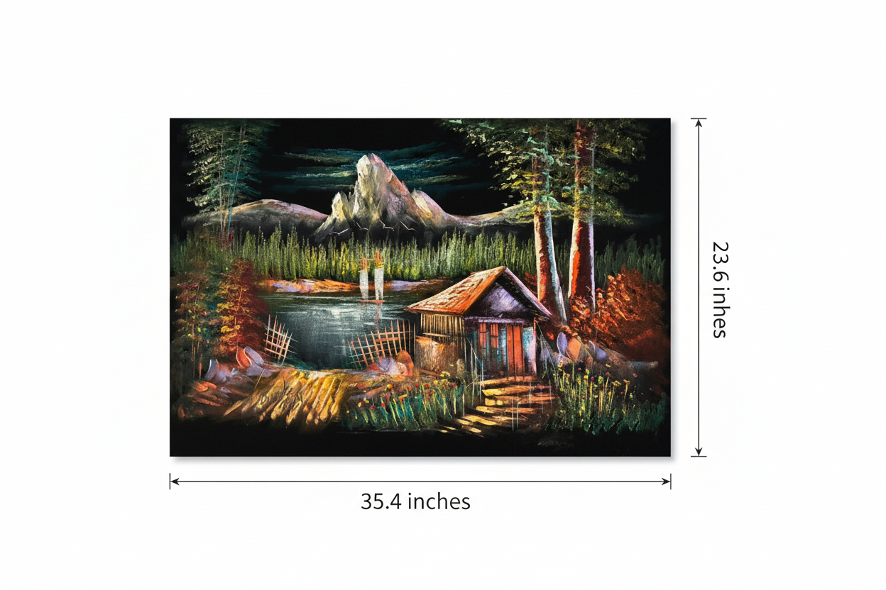 Canvas art size guide — 35.4 inches wide by 23.6 inches tall dimension diagram on white background