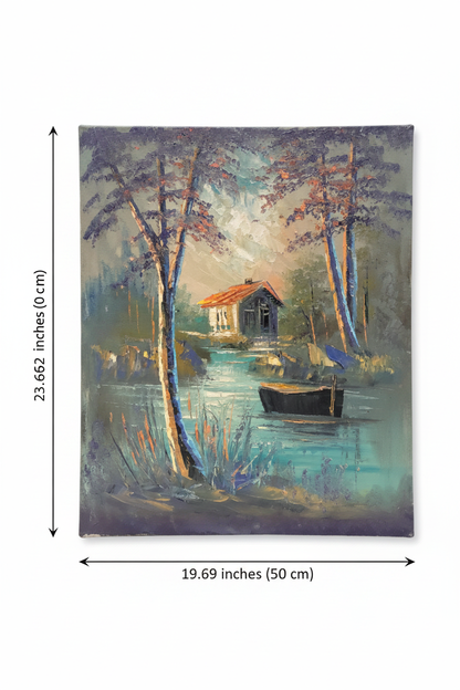 Dimension diagram showing painting size 19.69 inches wide by 23.62 inches tall on white background