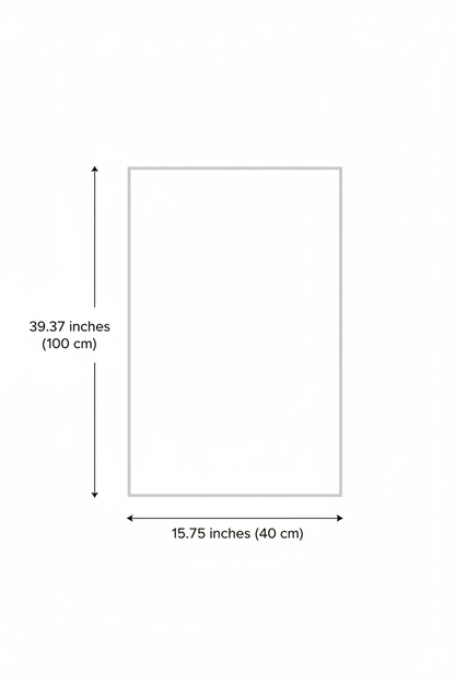 Canvas dimension diagram – 15.75 inches wide by 39.37 inches tall (40cm x 100cm)
