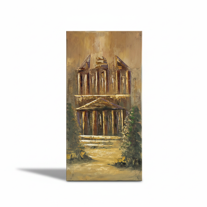 Ruins in Golden Light oil painting isolated on white background with shadow
