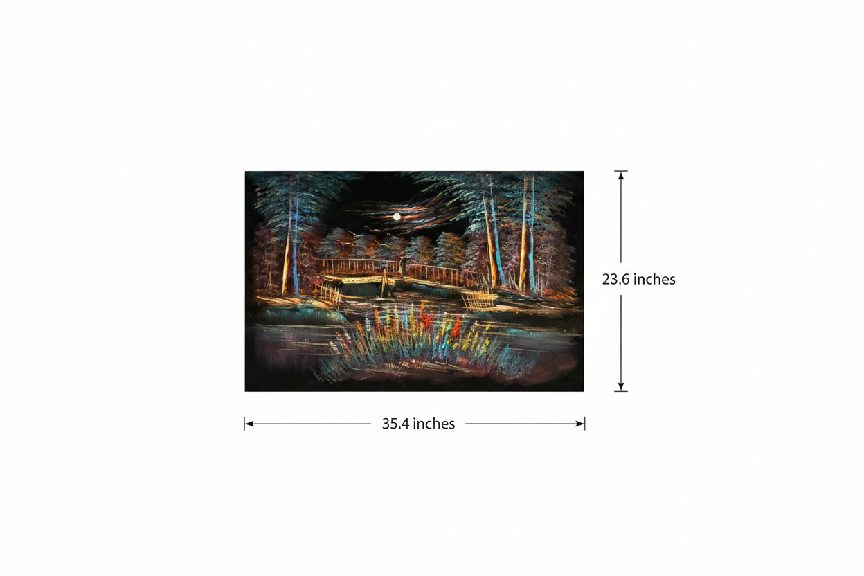 Canvas art size guide — 35.4 inches wide by 23.6 inches tall dimension diagram on white background