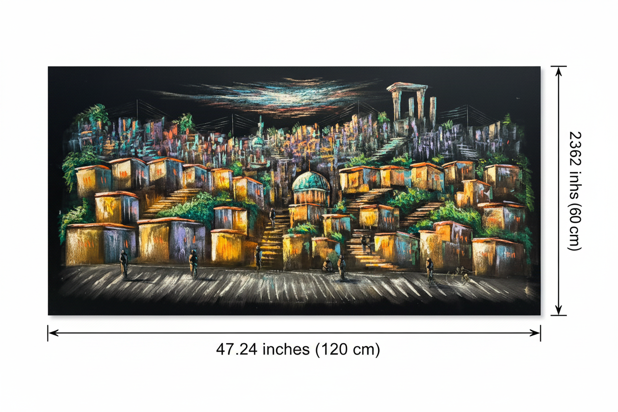 Canvas wall art dimensions diagram – 47.24 inches wide by 23.62 inches tall (120cm x 60cm)