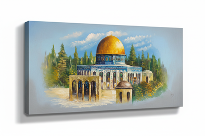 Al-Aqsa painting on white background with shadow – studio product shot