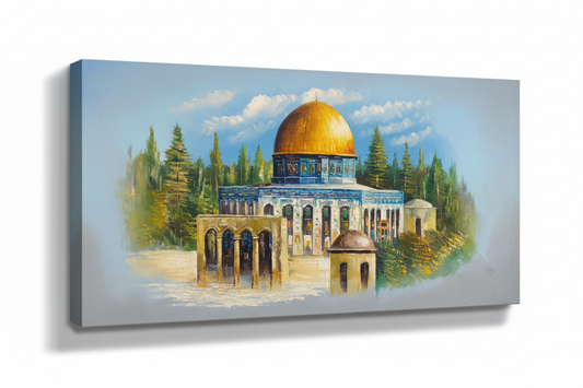 Al-Aqsa painting on white background with shadow – studio product shot