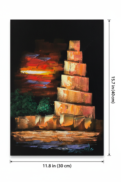 Malwiya minaret sunset canvas art with dimensions 11.8 inches wide x 15.7 inches tall 30cm x 40cm