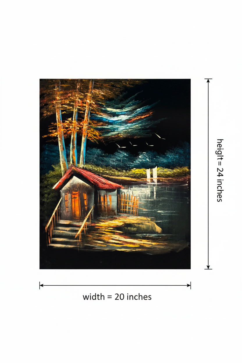 Canvas art size reference diagram – 20 inches wide by 24 inches tall dimension guide