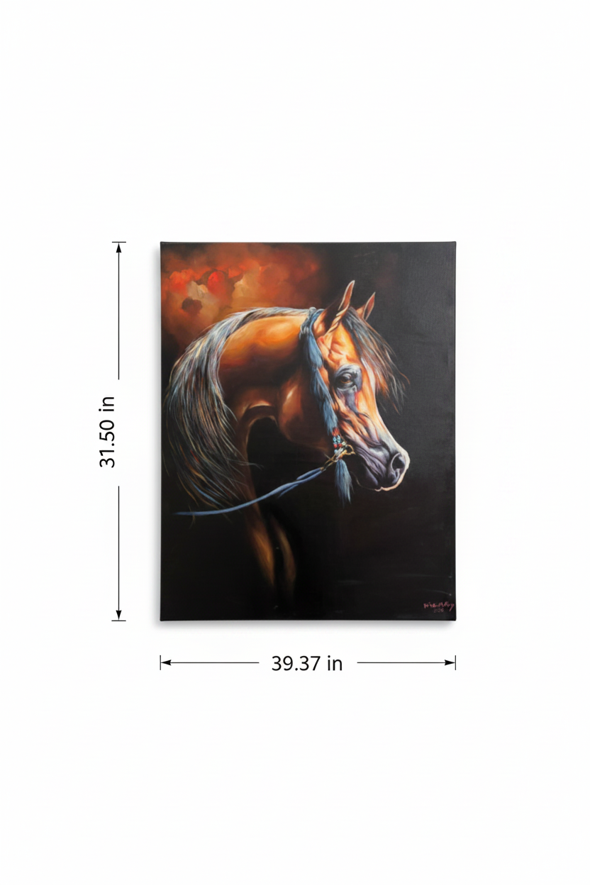 Dimension diagram showing 39.37 inches × 31.50 inches (100 cm × 80 cm) canvas size