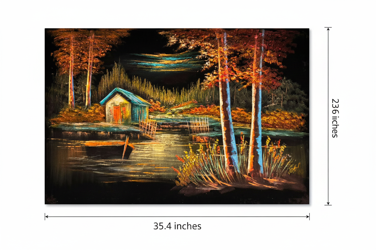 Canvas art size guide — 35.4 inches wide by 23.6 inches tall dimension diagram on white background