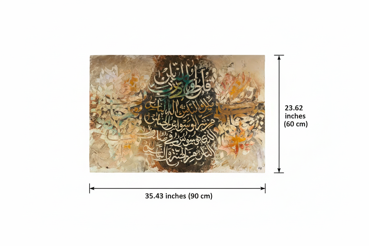 Dimension diagram: canvas width 35.43 inches (90 cm), height 23.62 inches (60 cm), white background