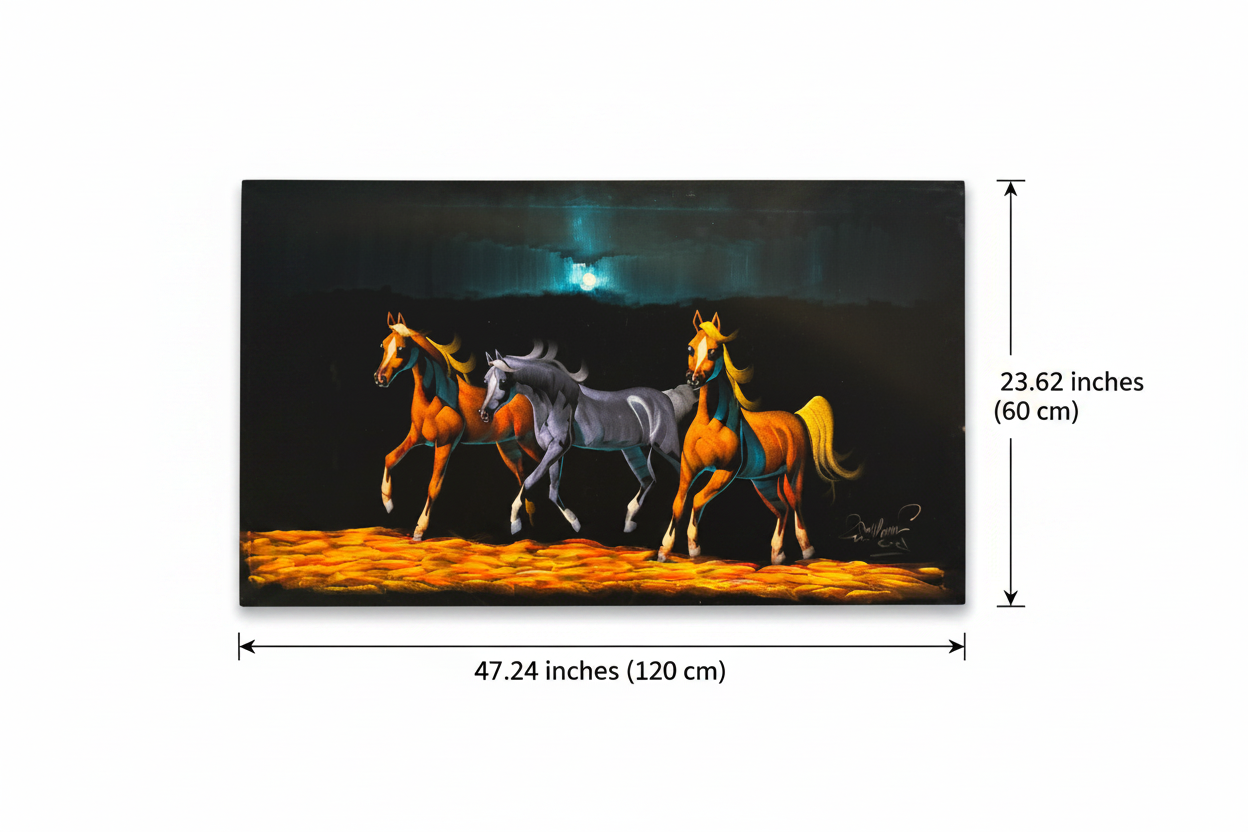 Canvas wall art dimensions diagram – 47.24 inches wide by 23.62 inches tall (120cm x 60cm)